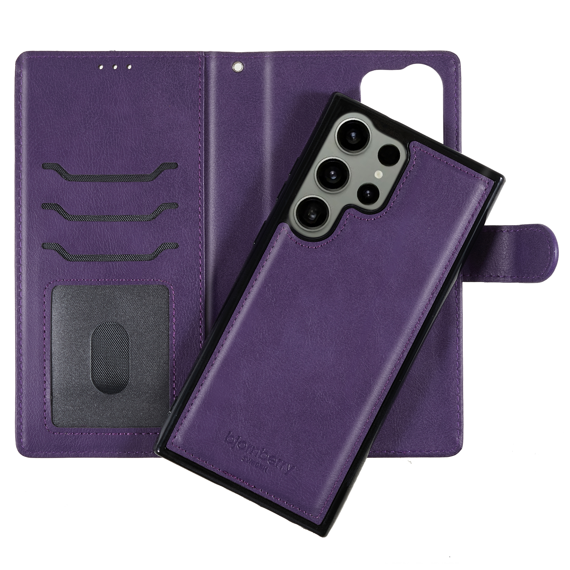Samsung Galaxy S23 Ultra 5G Magnet Wallet Case MONOGRAM - Purple - 3
