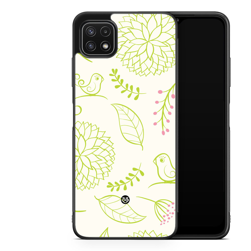 Samsung Galaxy A22 5G Case - Blomster Grön