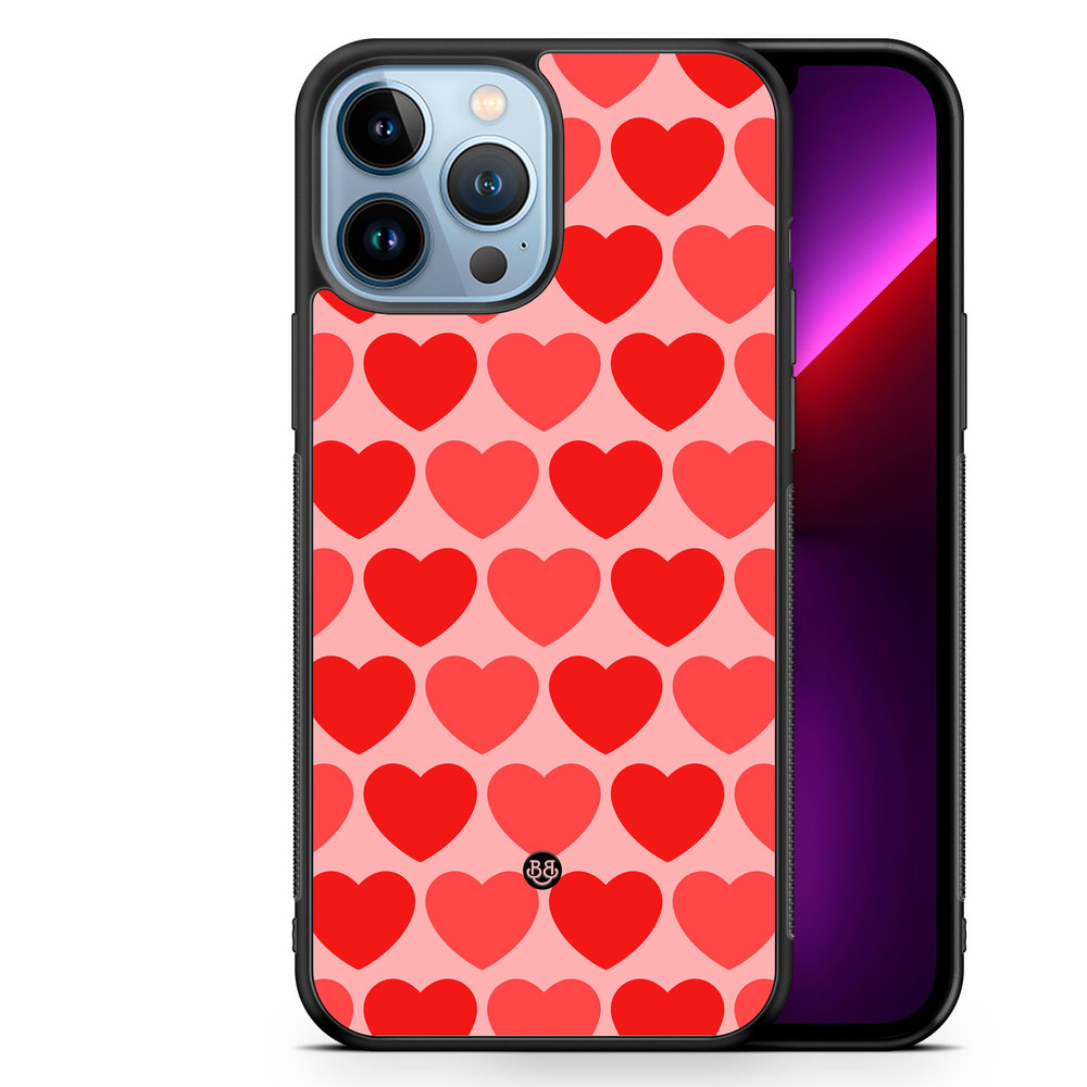 iPhone 13 Pro Max Case - Red Hearts