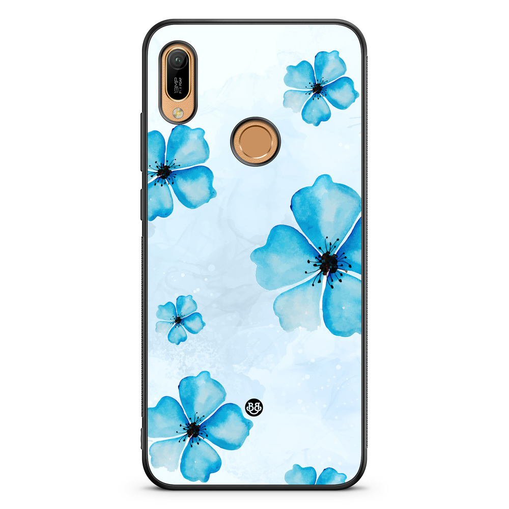 Huawei Y6 2019 Case - WILD BLOOM - Blue Bloom