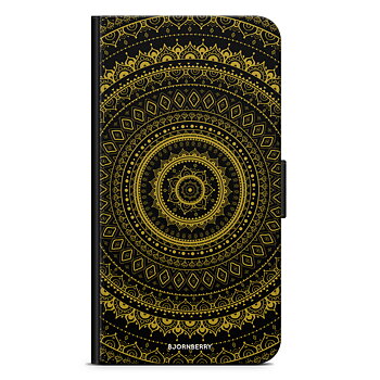 iPhone 13 Pro Plånboksfodral - Svart Guld Mandala
