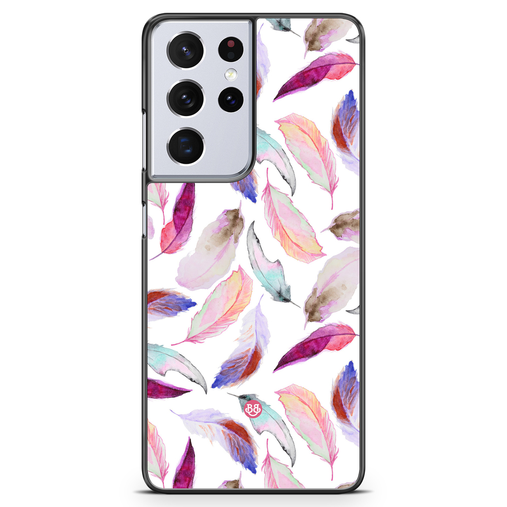 Samsung Galaxy S21 Ultra Case - Watercolor Feathers