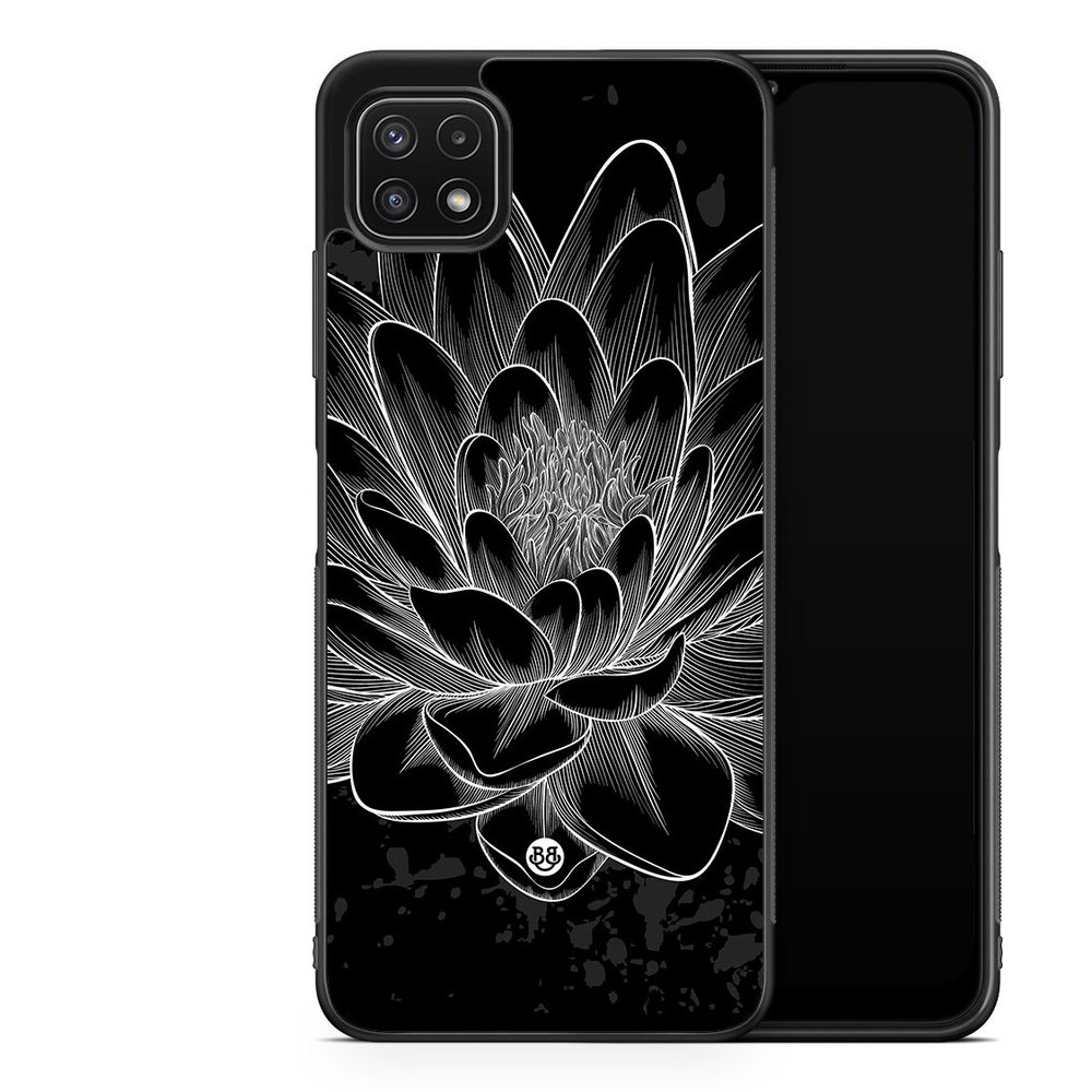 Samsung Galaxy A22 5G Case - Black/White Lotus