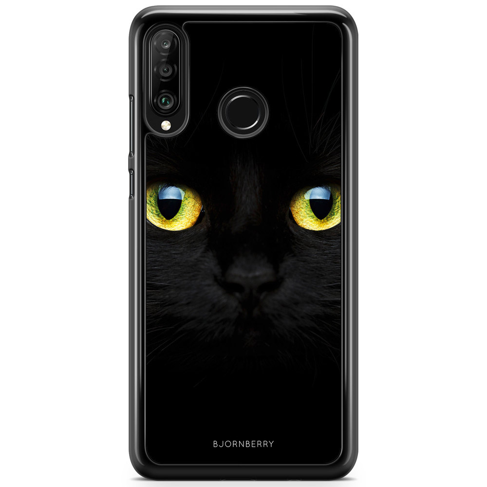 Huawei P30 Lite Case - Black Cat Close Up