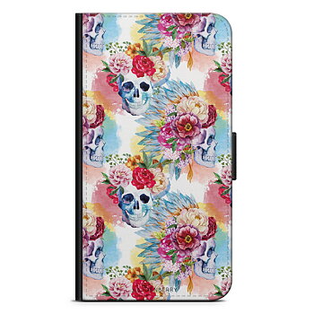 OnePlus 9 Plånboksfodral - Dödskallar & Blommor