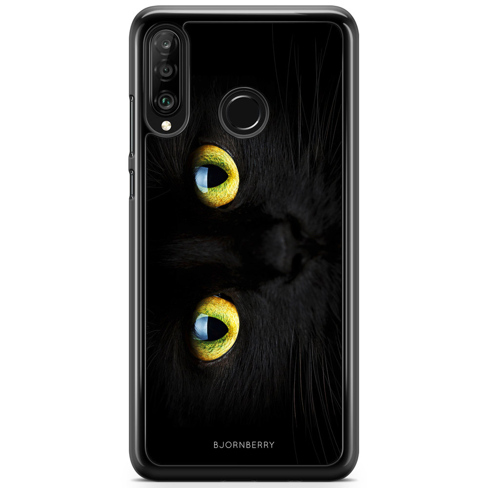 Huawei P30 Lite Case - Black Cat Close Up