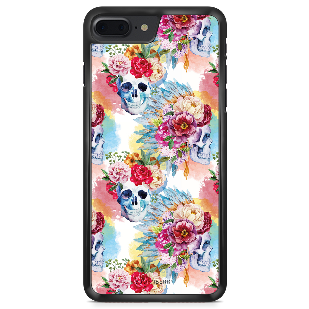 iPhone 8 Plus Case - Skulls And Flowers