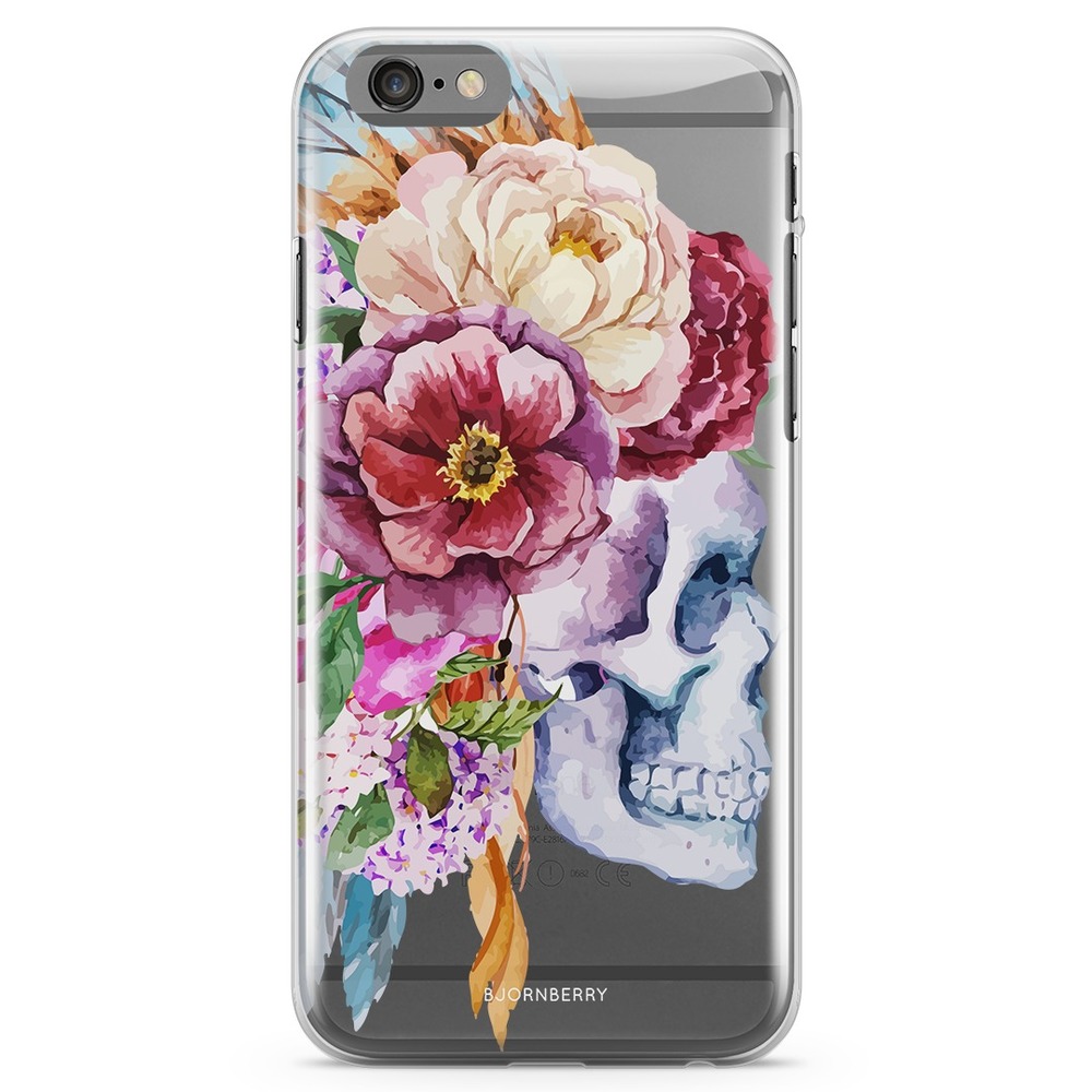 iPhone 6/6s TPU Case - Skull & Flowers