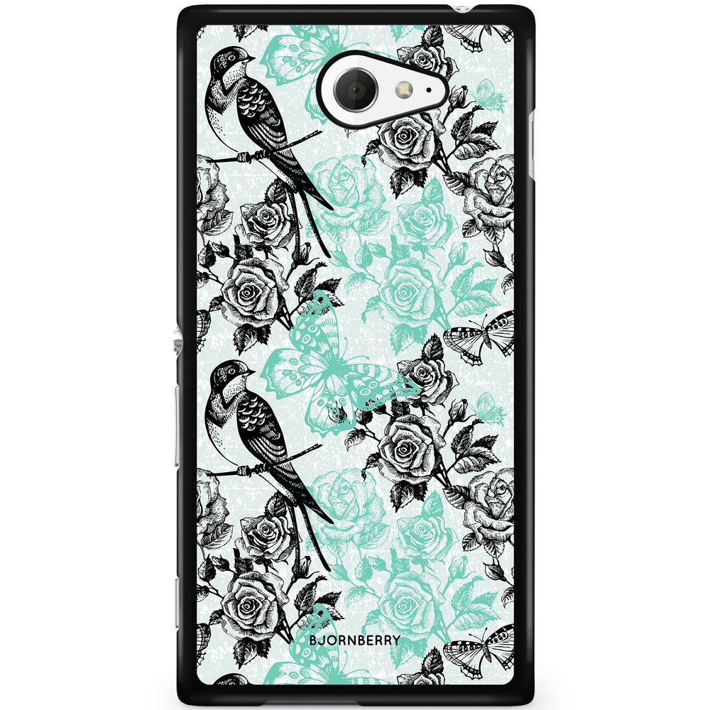 Sony Xperia M2 Aqua Case - Birds & Roses