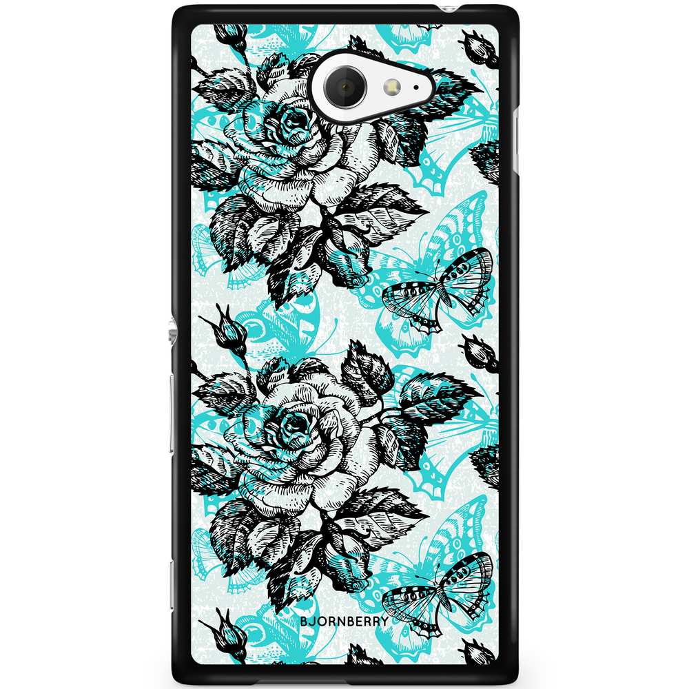 Sony Xperia M2 Aqua Case - Roses & Butterflies
