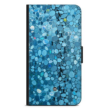 Samsung GalaxyA22 4G Wallet Case - Stained Glass Blue