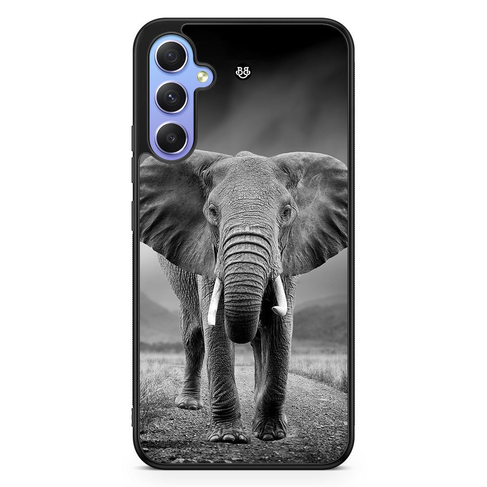 Samsung Galaxy A34 5G Skal - Svart/vit Elefant
