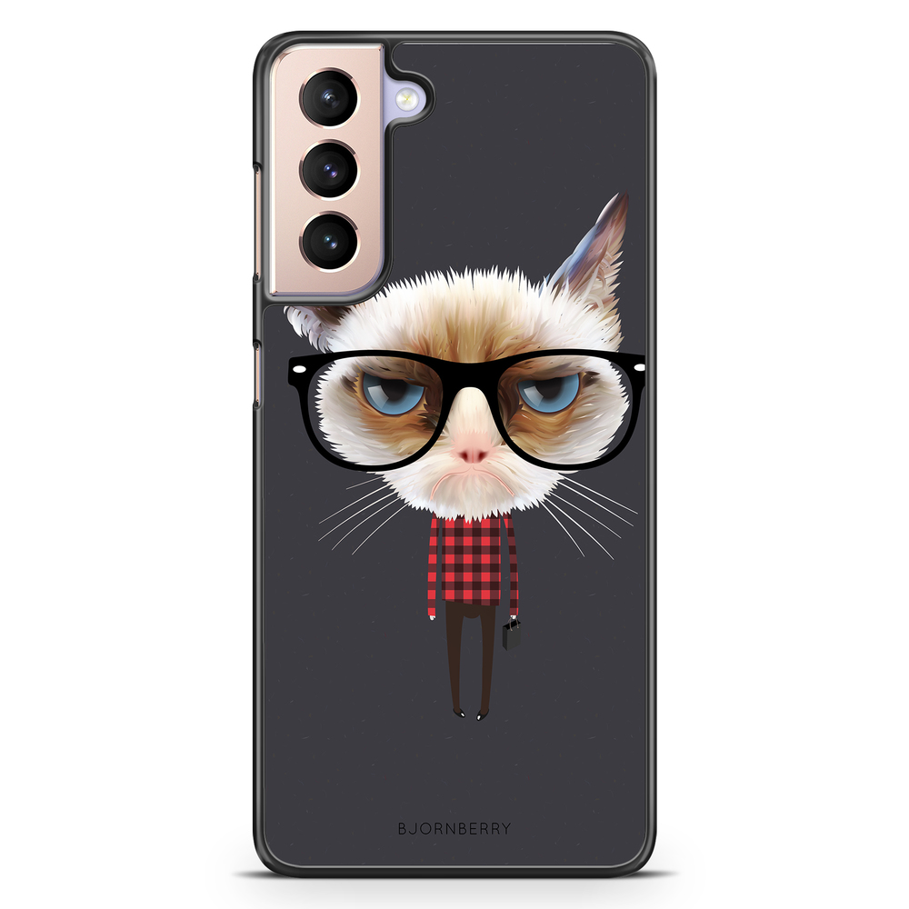 Samsung Galaxy S21 Case - Hipster Cat