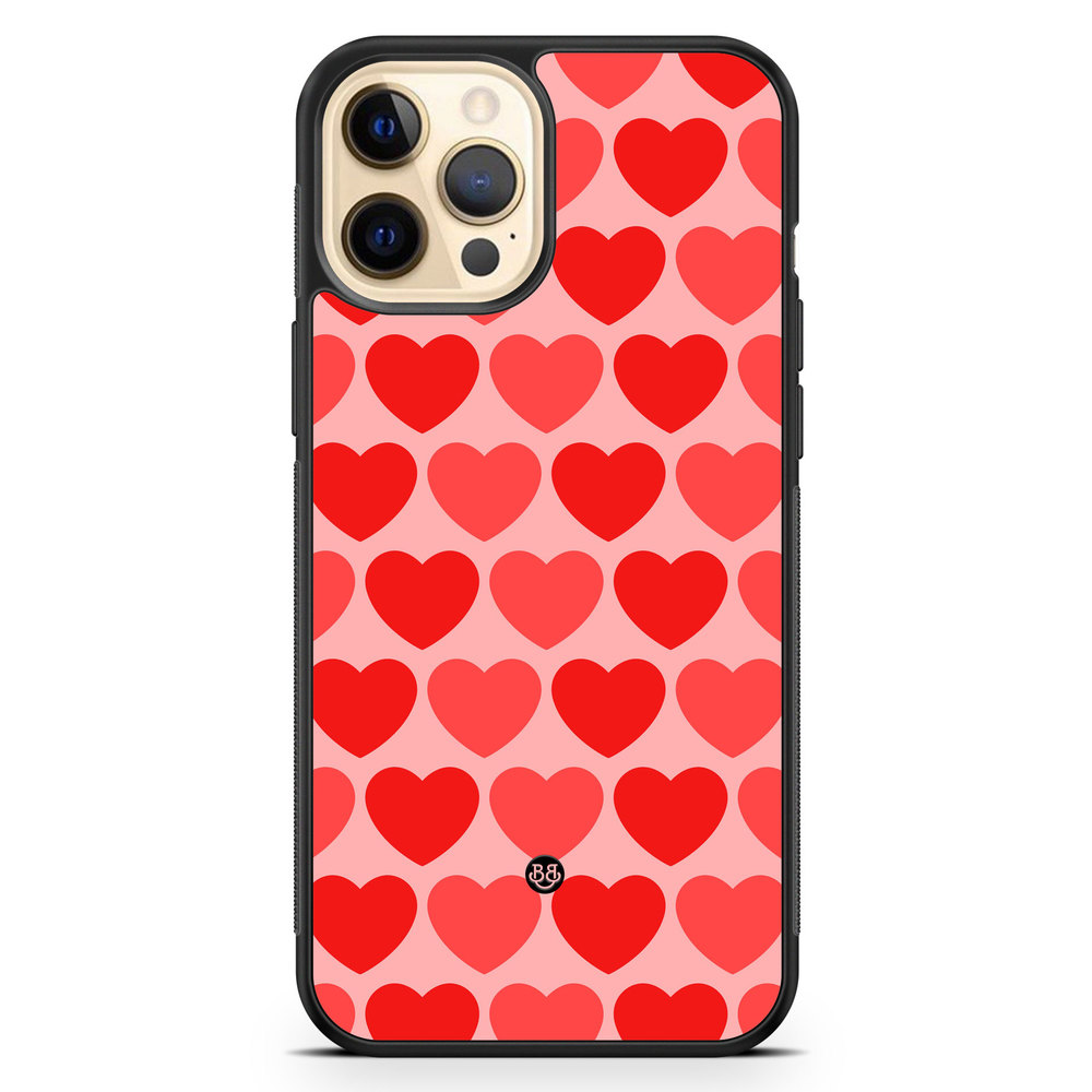 iPhone 12 Pro Max Case - Red Hearts
