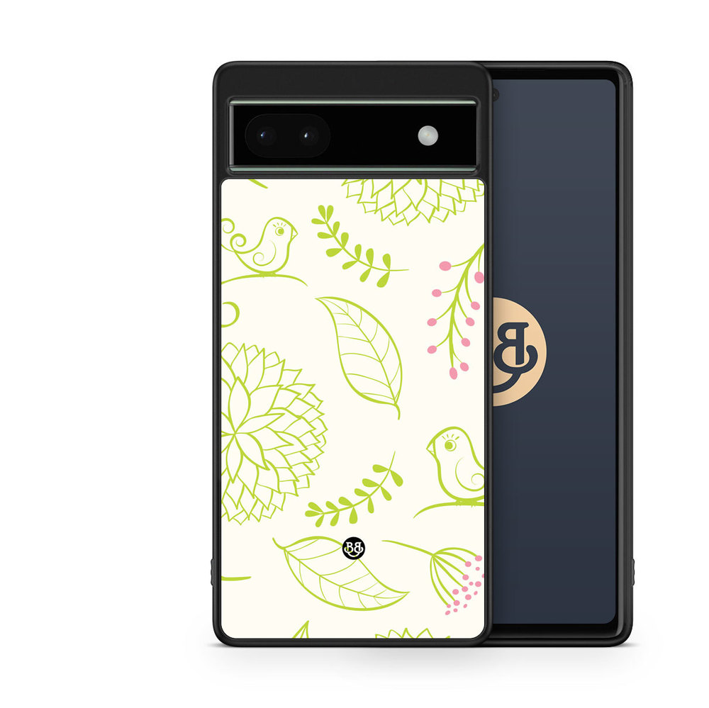 Google Pixel 6a Case - Blomster Grön