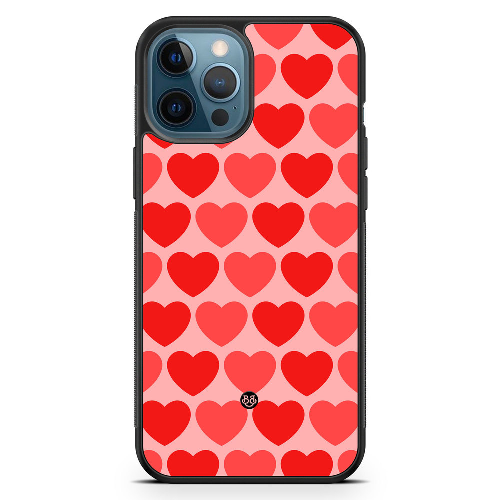 iPhone 12 Pro Case - Red Hearts