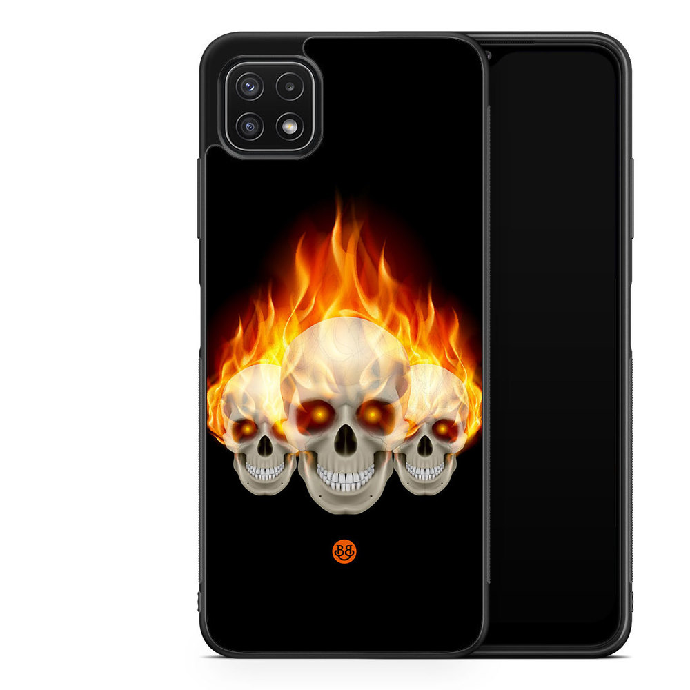 Samsung Galaxy A22 5G Case - Flames Skulls