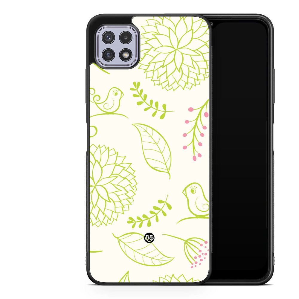 Samsung Galaxy A22 4G Case - Blomster Grön