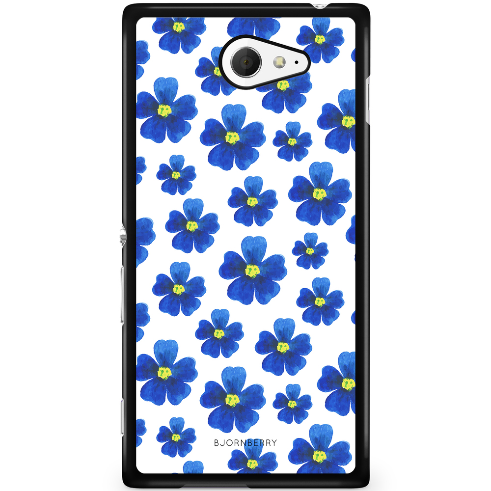 Sony Xperia M2 Aqua Case - Blue Flowers