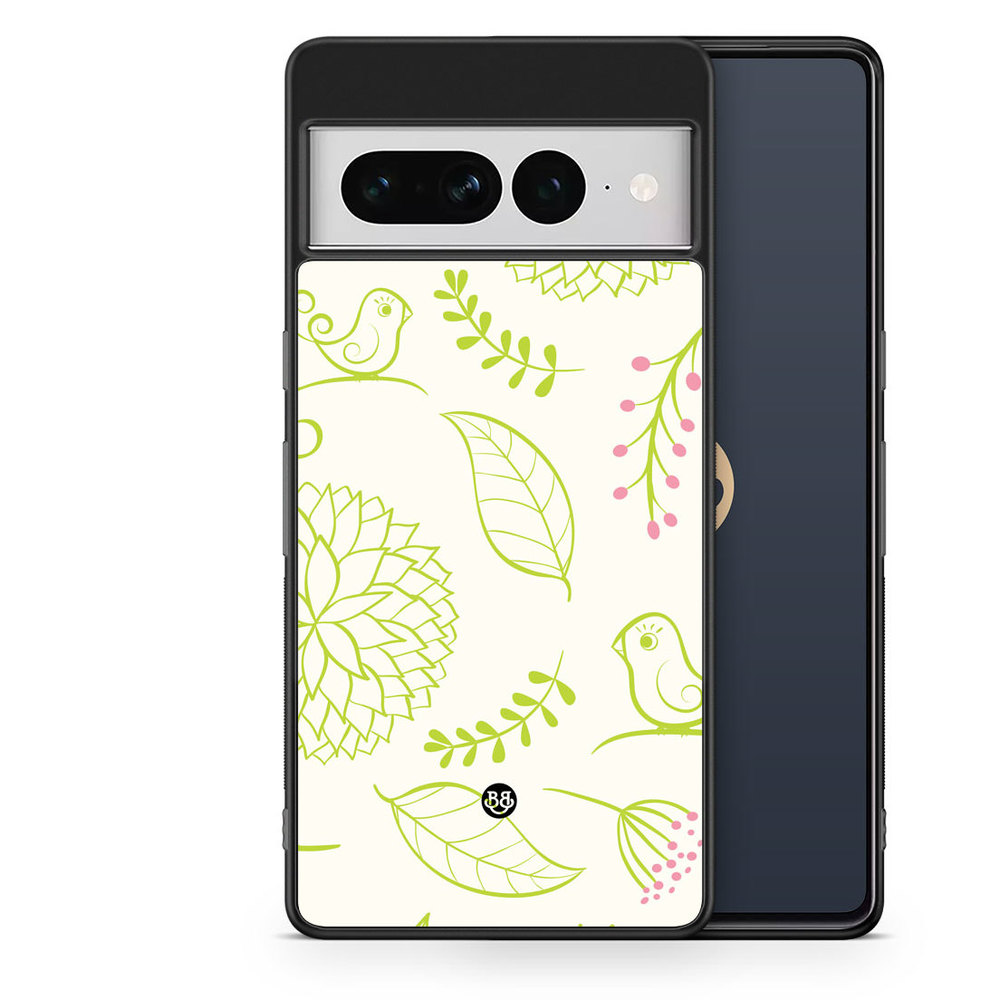 Google Pixel 7 Pro Case - Blomster Grön