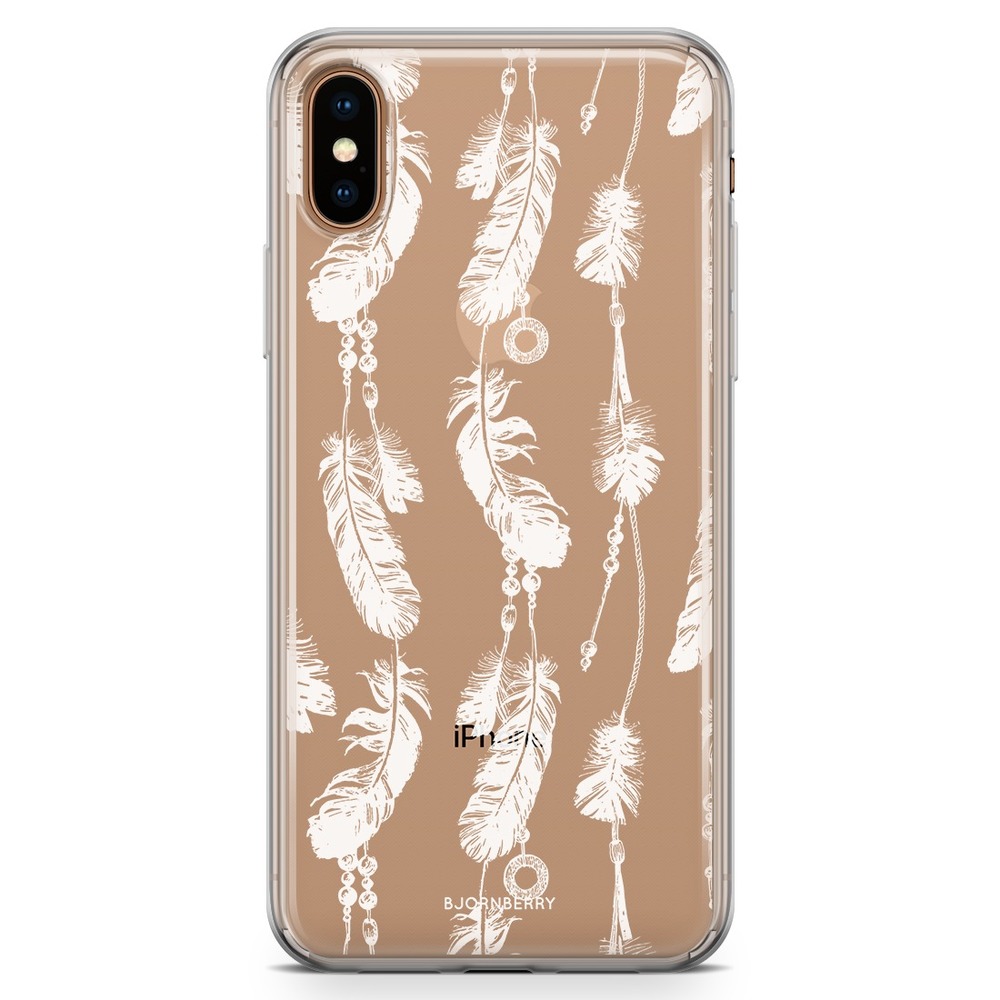 iPhone Xs Max Fashion Case - White Feathers