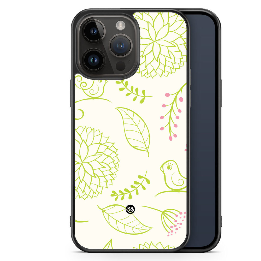 iPhone 14 Pro Max Case - Blomster Grön