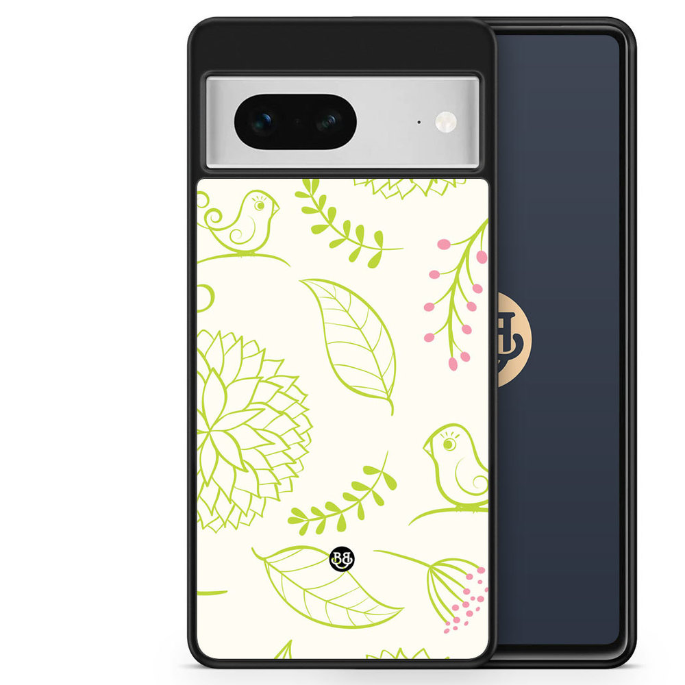 Google Pixel 7 Case - Blomster Grön