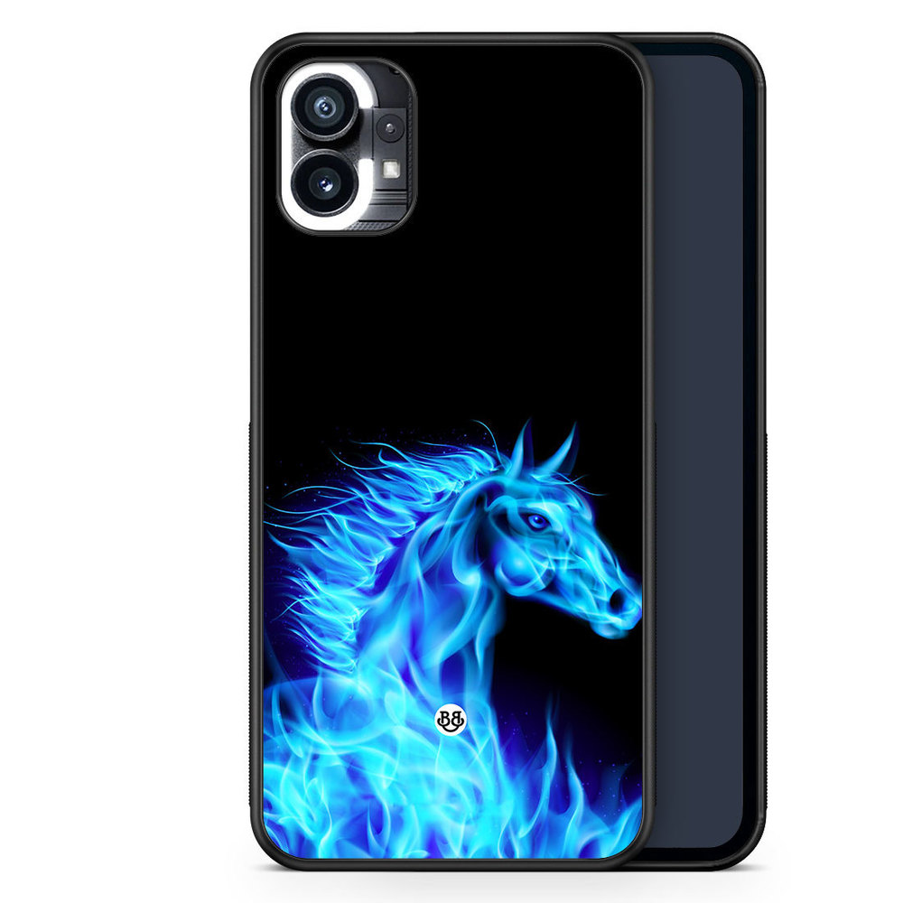 Nothing Phone (1) Case - Flames Horse Blue
