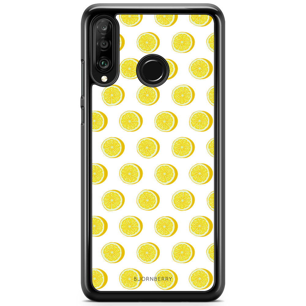 Huawei P30 Lite Skal - Citroner Vit | Mobilskal & Mobilfodral BJORNBERRY