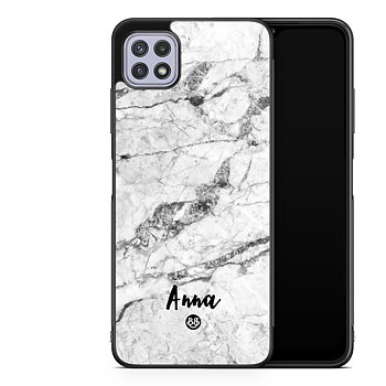Samsung Galaxy A22 4G Custom Case - White Marble Name