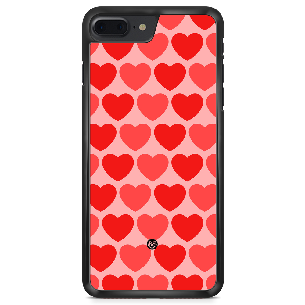 iPhone 8 Plus Case - Red Hearts