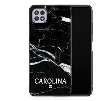 Samsung Galaxy A22 4G Custom Case - Black Marble Name