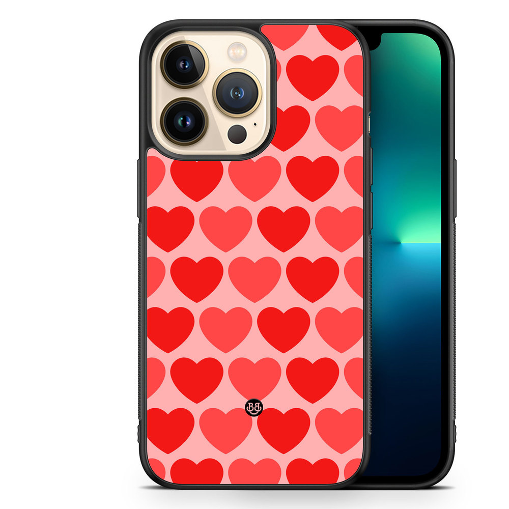iPhone 13 Pro Case - Red Hearts