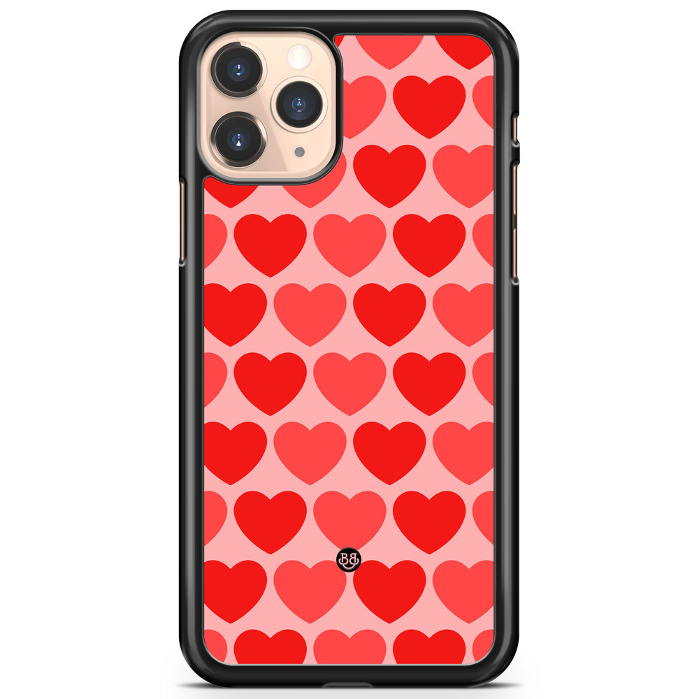 iPhone 11 Pro Max Skal - Red Hearts