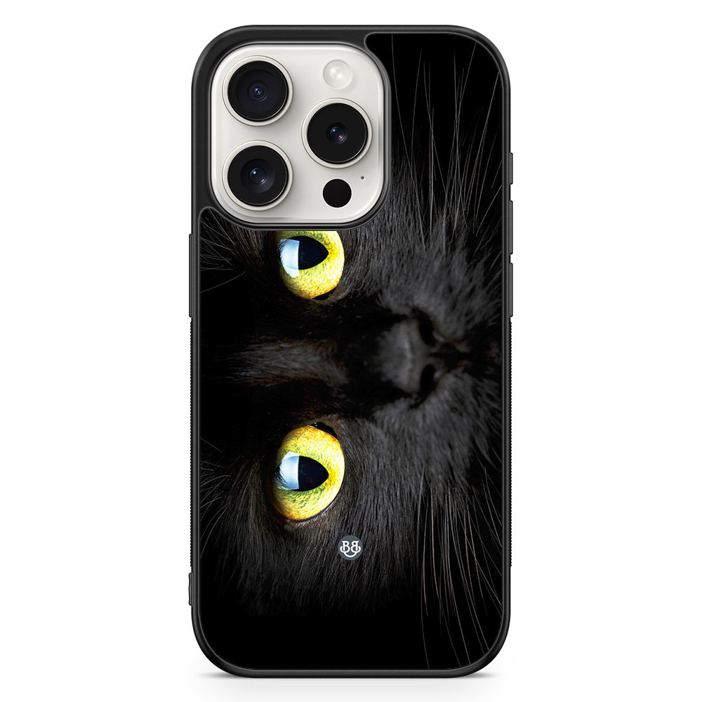 iPhone 15 Pro Case - Black Cat Close up