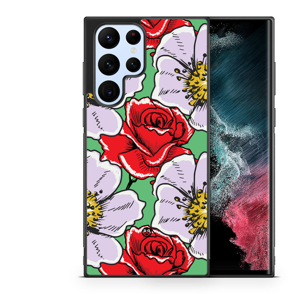 Samsung Galaxy S22 Ultra 5G Case - Red & White Floral