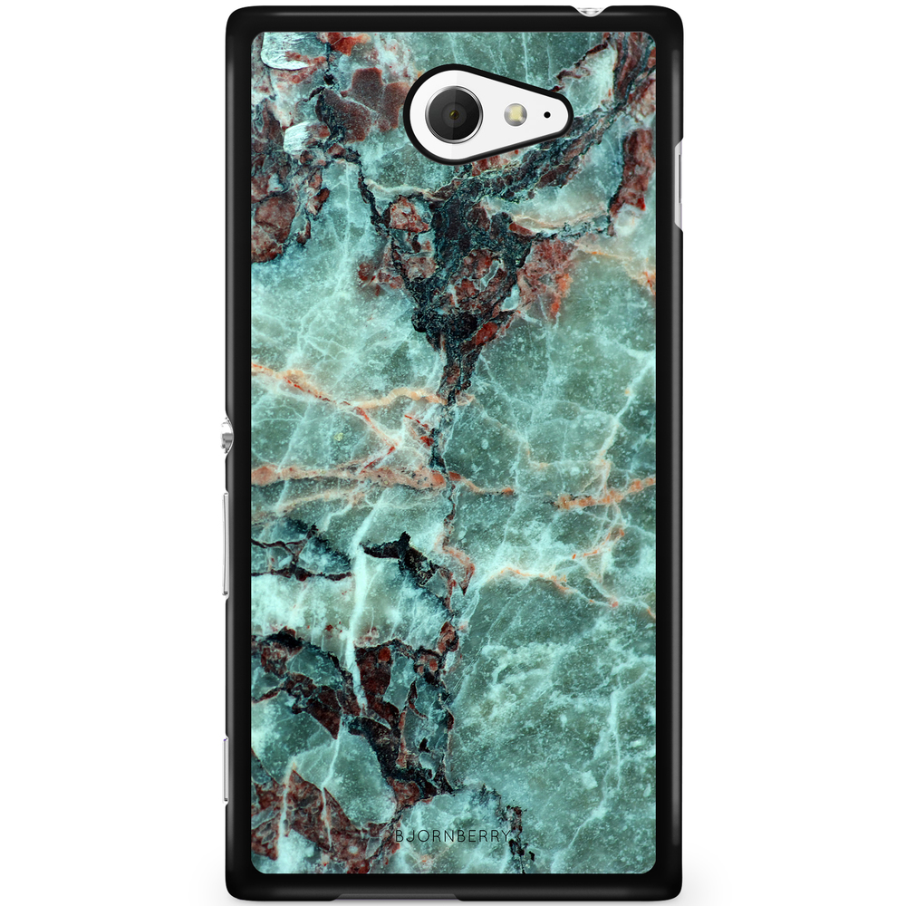 Sony Xperia M2 Aqua Case - Green Marble