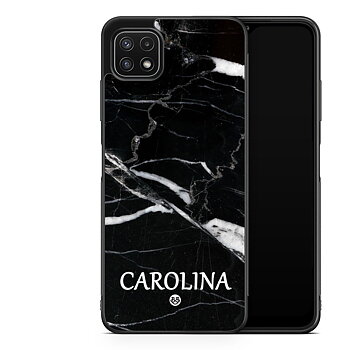 Samsung Galaxy A22 5G Custom Case - Black Marble Name