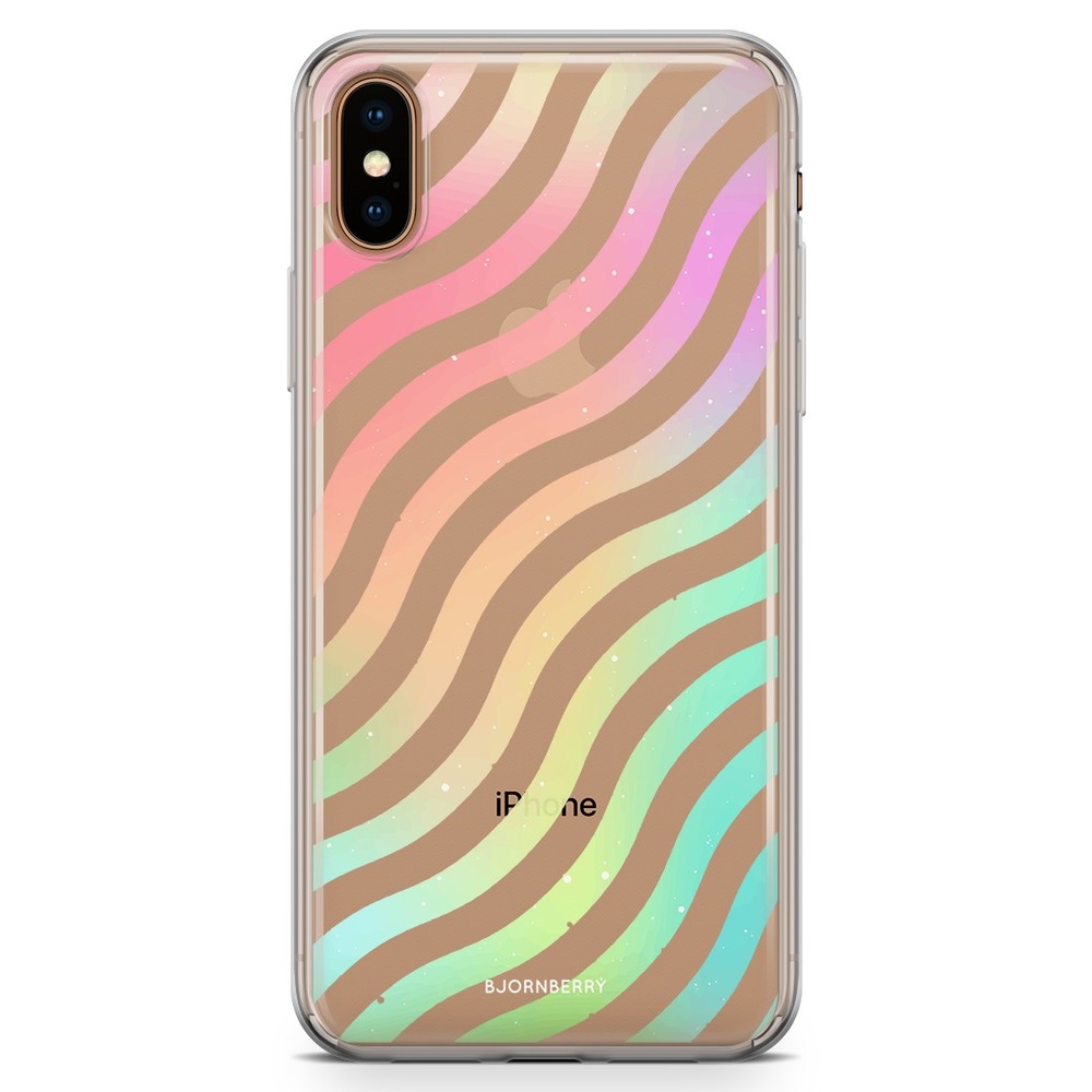 iPhone Xs Max Fashion Skal - Vågig Regnbåge