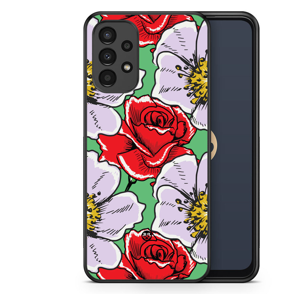 Samsung Galaxy A13 Case - Red & White Floral