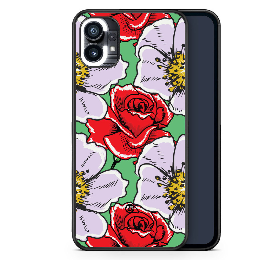 Nothing Phone (1) Case - Red & White Floral