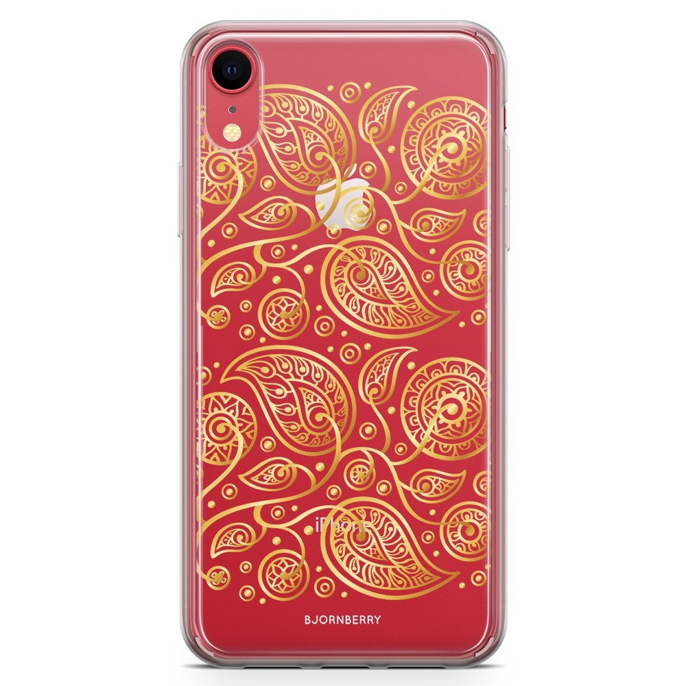 iPhone XR Fashion Skal - Guld Blommor