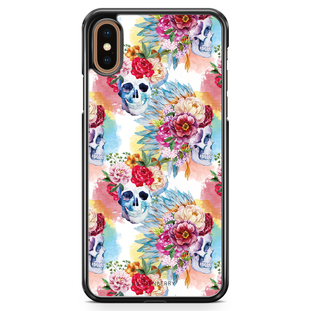 iPhone XS Max Case - Skulls And Flowers