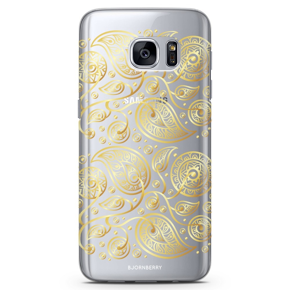 Samsung Galaxy S6 Edge TPU Case - Gold Flowers