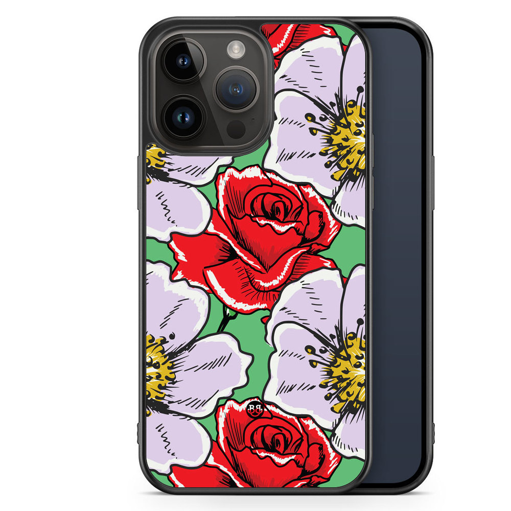 iPhone 14 Pro Max Case - Red & White Floral