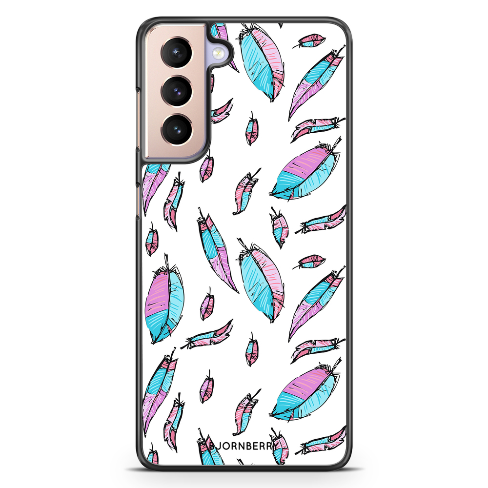 Samsung Galaxy S21 Case - Pink/Blue Feathers
