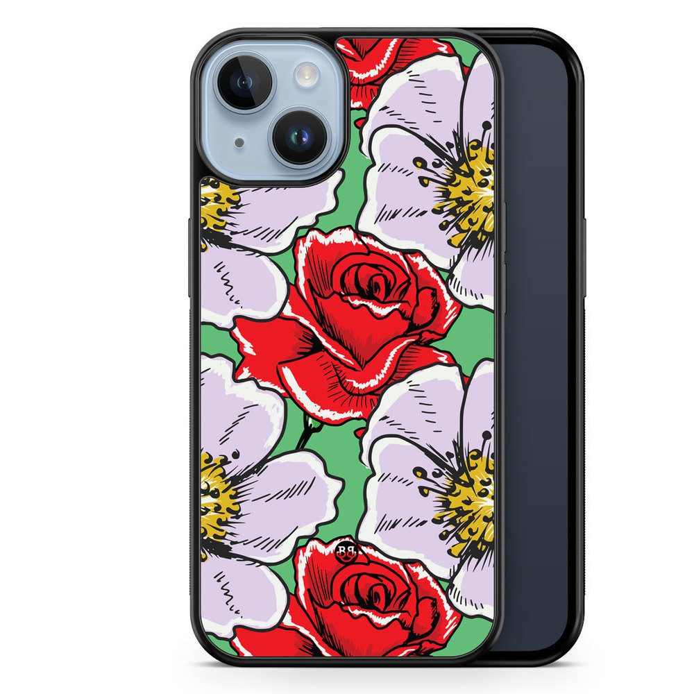 iPhone 14 Plus Case - Red & White Floral