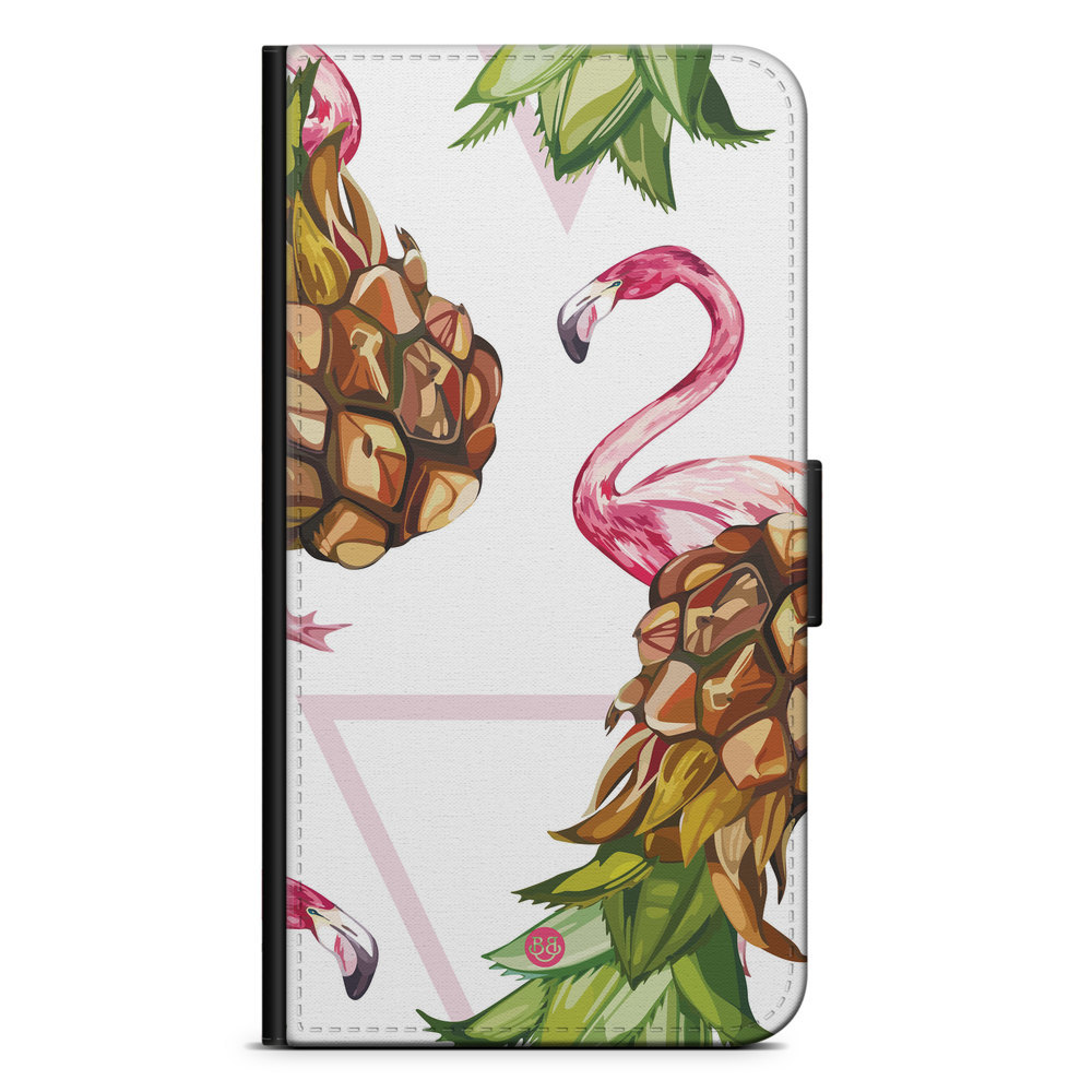 Huawei P9 Plus Wallet Case - Pineapple & Flamingo