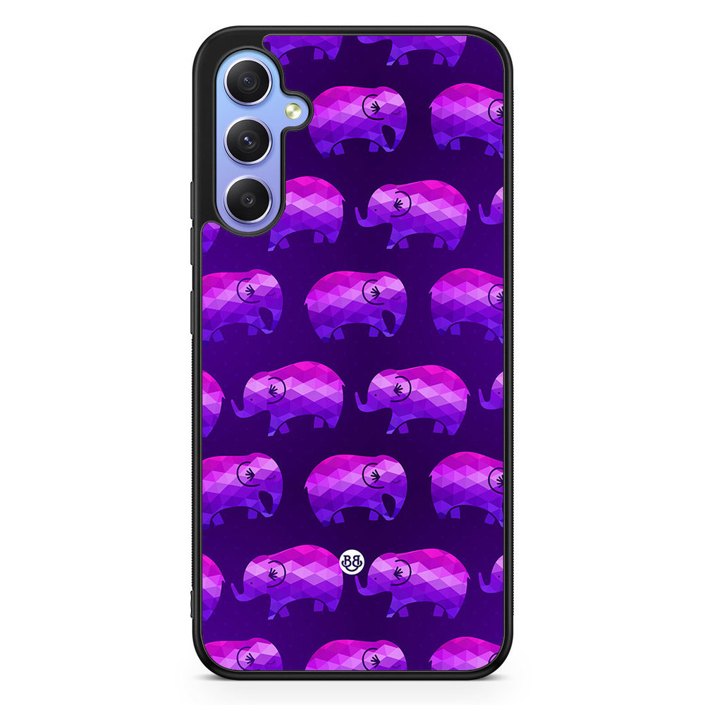 Samsung Galaxy A34 5G Case - Purple Elephants