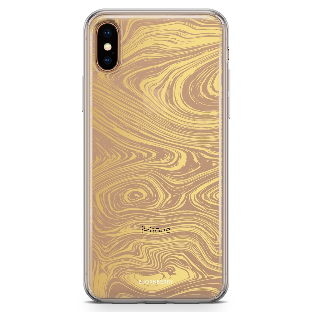iPhone Xs Max Fashion Skal - Guld Marmor